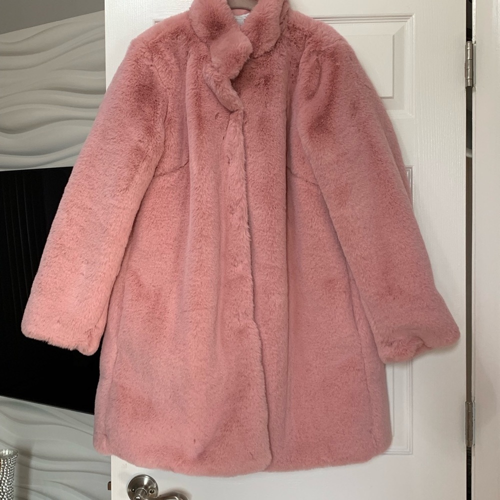 Pink Faux fur jacket size L/XL
